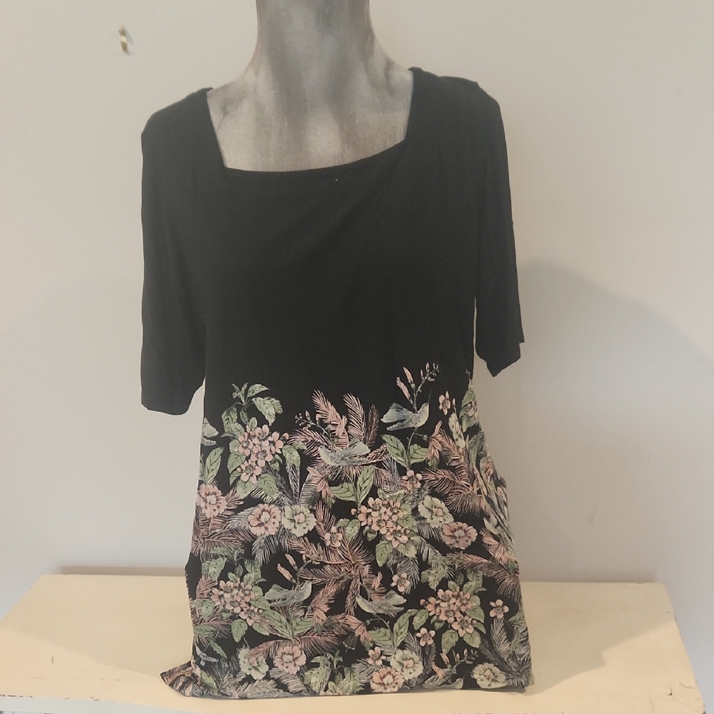 J. Jill Black Short Sleeve Blouse